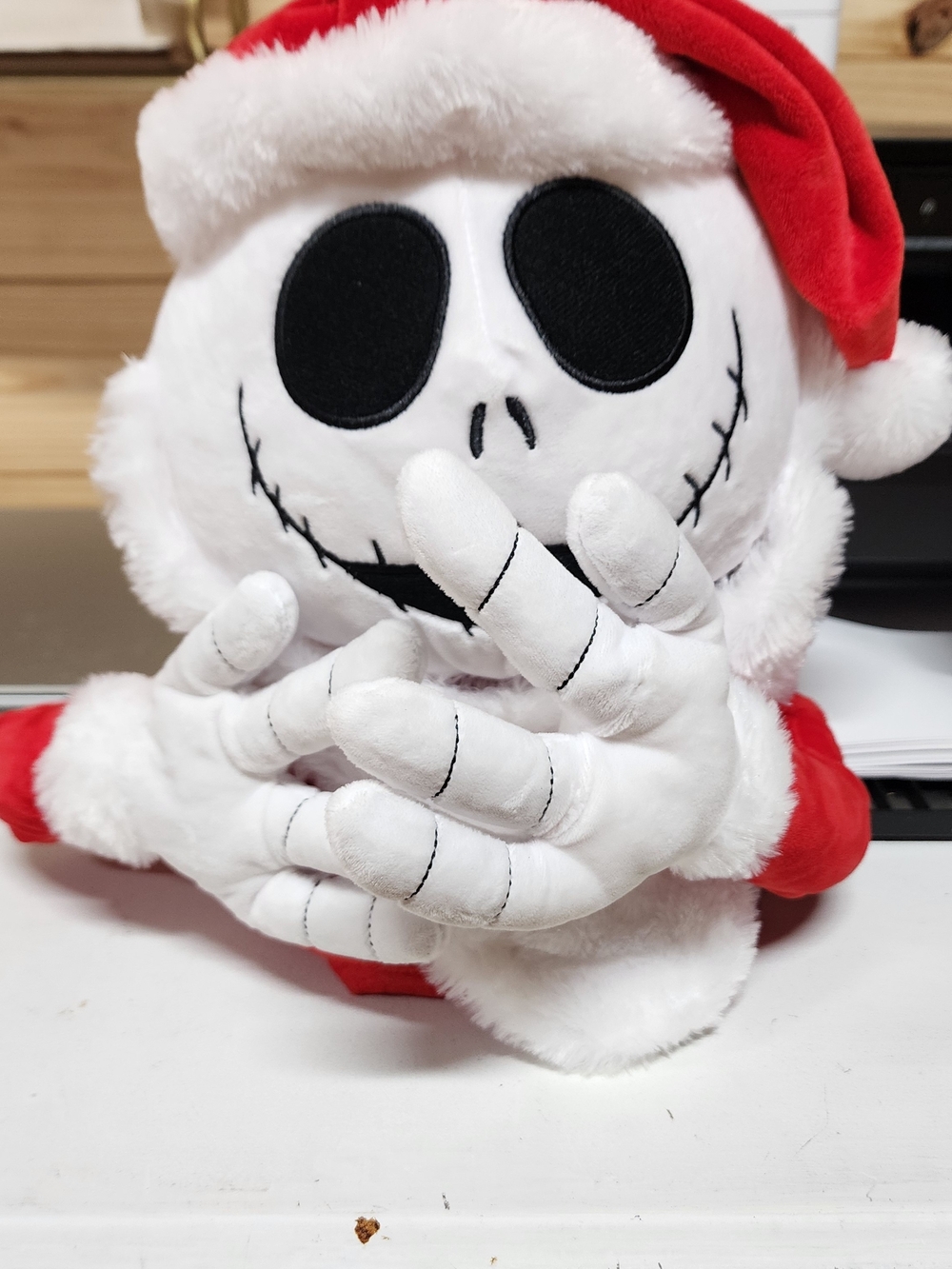 Disney Red and White Tree Topper/Hugger Jack Skellington Santa